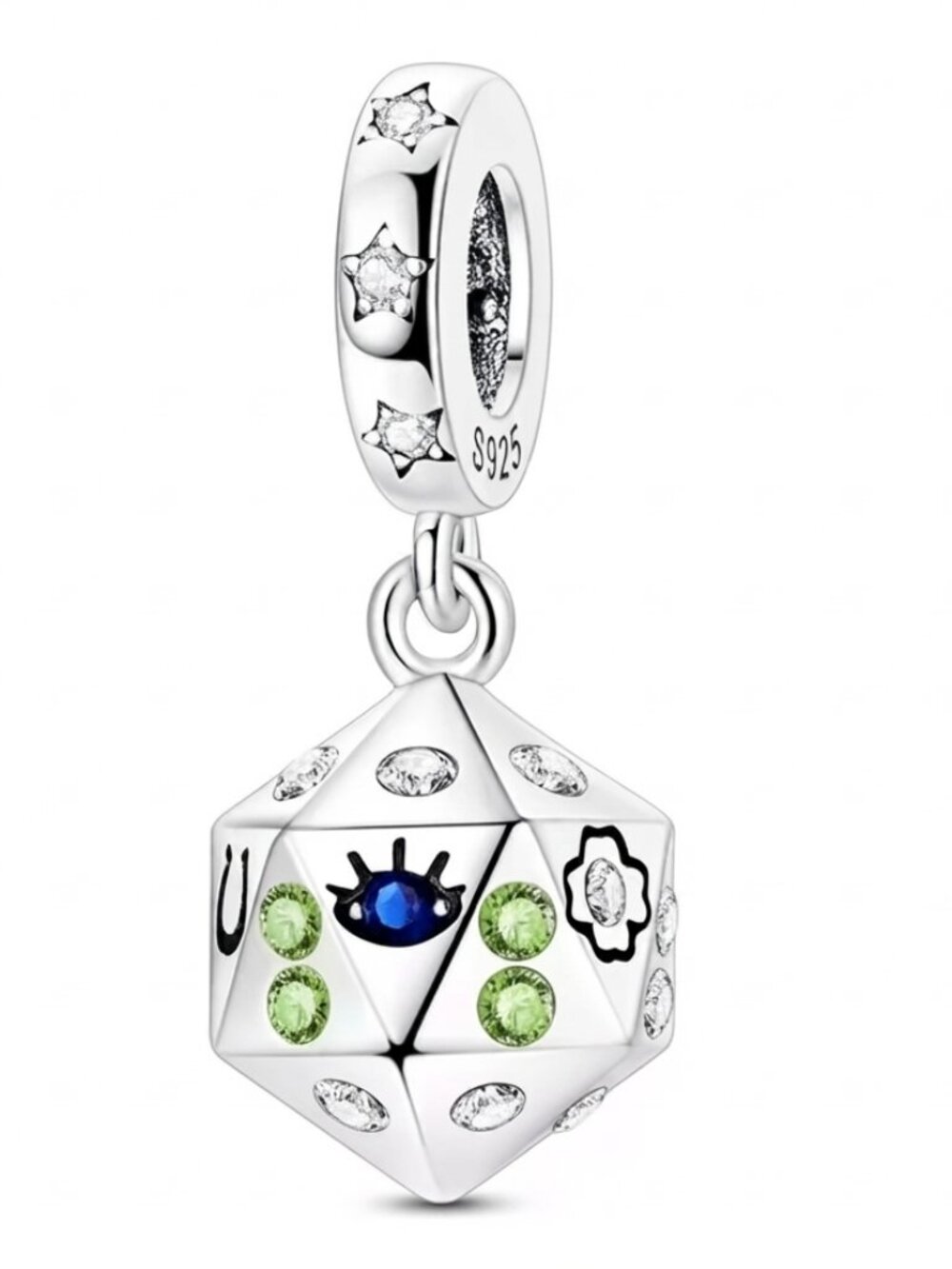 Lucky Charm Faceted Dice Dangle